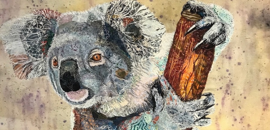 Thread Painted Koala – part 2 – quiltiquity